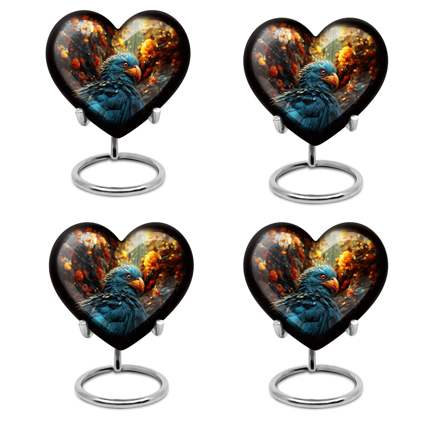 heart-shaped toucans urn