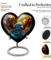 heart-shaped toucans urn