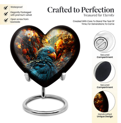 heart-shaped toucans urn