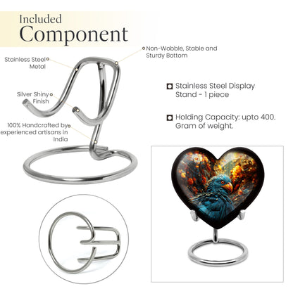 heart-shaped toucans urn