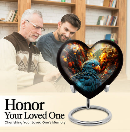 heart-shaped toucans urn