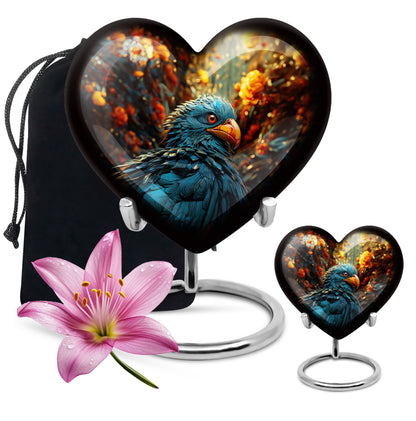 heart-shaped toucans urn