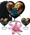 heart-shaped toucans urn
