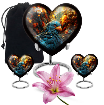 heart-shaped toucans urn