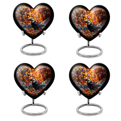 heart-shaped Toucans urn