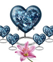 Heart-shaped diamond urn for cremation ashes