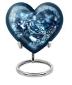 Heart-shaped diamond urn for cremation ashes