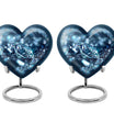 Heart-shaped diamond urn for cremation ashes