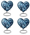 Heart-shaped diamond urn for cremation ashes
