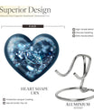 Heart-shaped diamond urn for cremation ashes