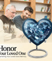 Heart-shaped diamond urn for cremation ashes