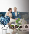 Heart-shaped diamond urn for cremation ashes