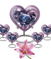 Handcrafted 10-inch diamond heart urn, memorial large 