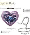 Handcrafted 10-inch diamond heart urn, memorial large 