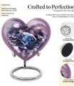 Handcrafted 10-inch diamond heart urn, memorial large 