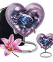 Handcrafted 10-inch diamond heart urn, memorial large 