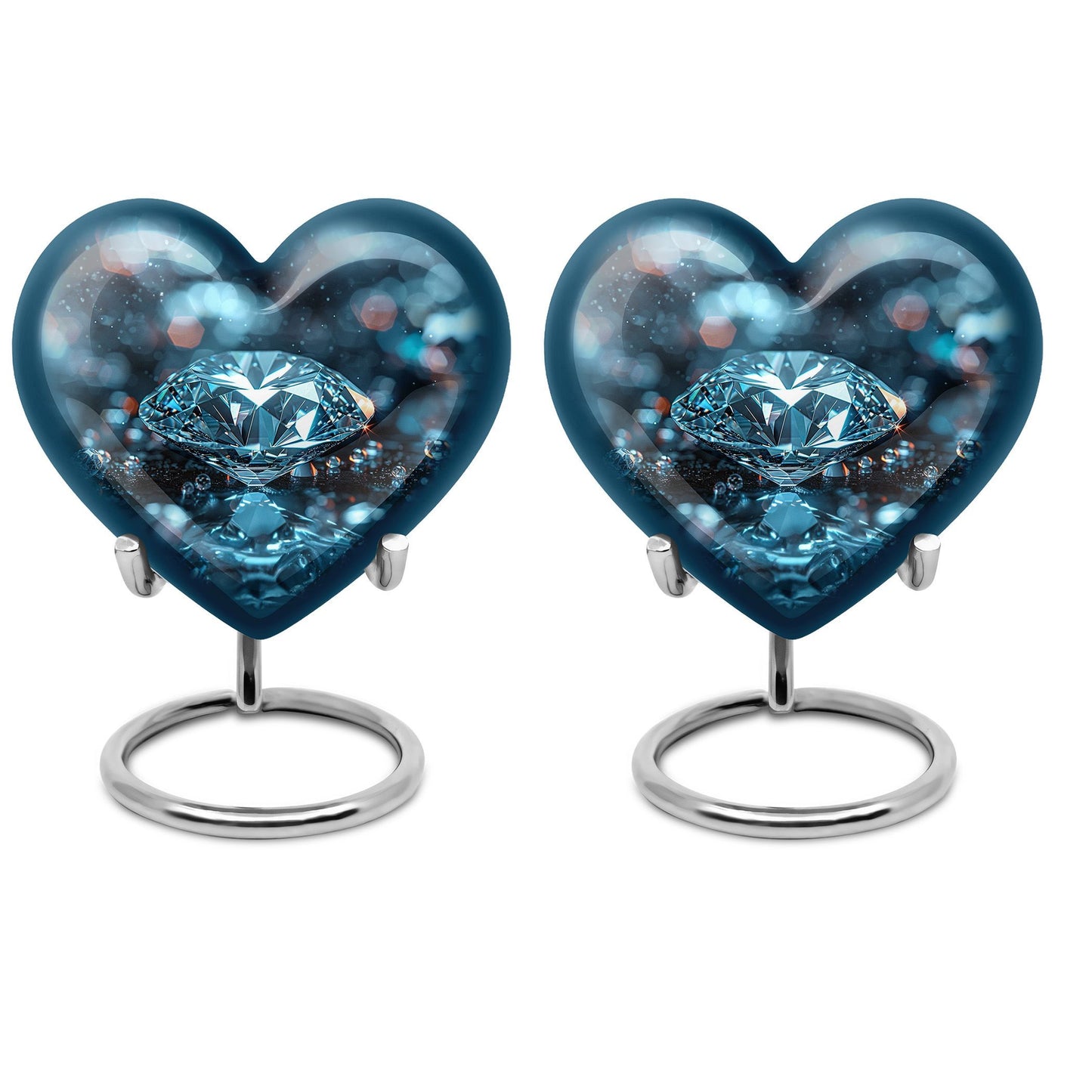 heart-shaped diamond cremation urn for ashes