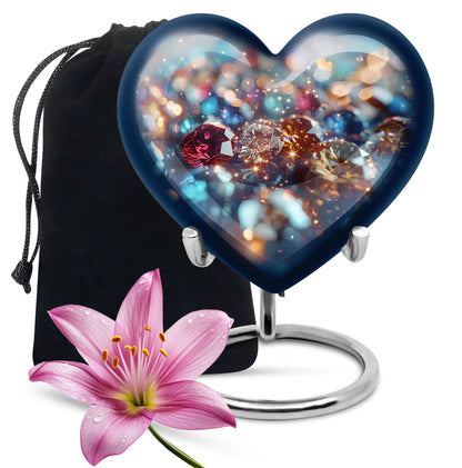 heart-shaped, 10-inch diamond Urn for ashes