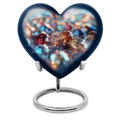 heart-shaped, 10-inch diamond Urn for ashes
