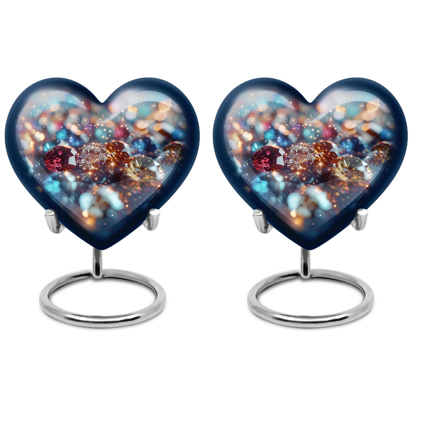 heart-shaped, 10-inch diamond Urn for ashes