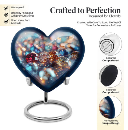 heart-shaped, 10-inch diamond Urn for ashes