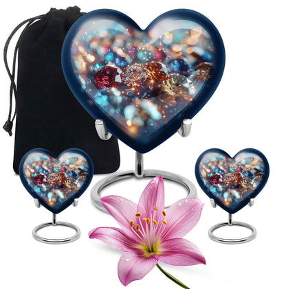 heart-shaped, 10-inch diamond Urn for ashes