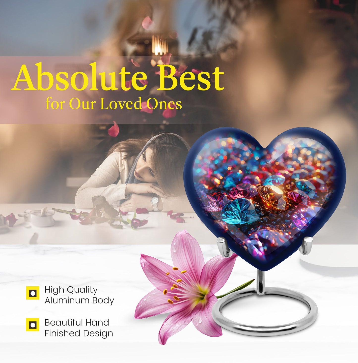 diamond urn for adult human ashes