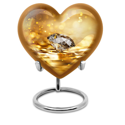 Heart-shaped diamond urn for men