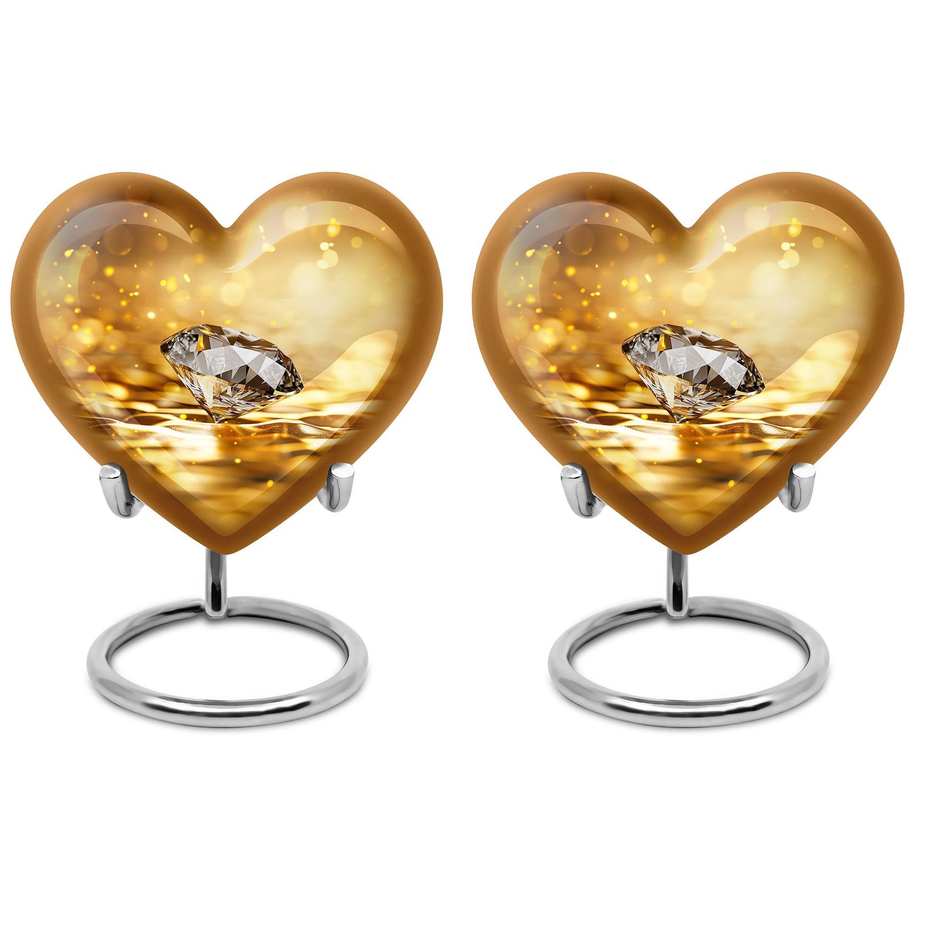 Heart-shaped diamond urn for men