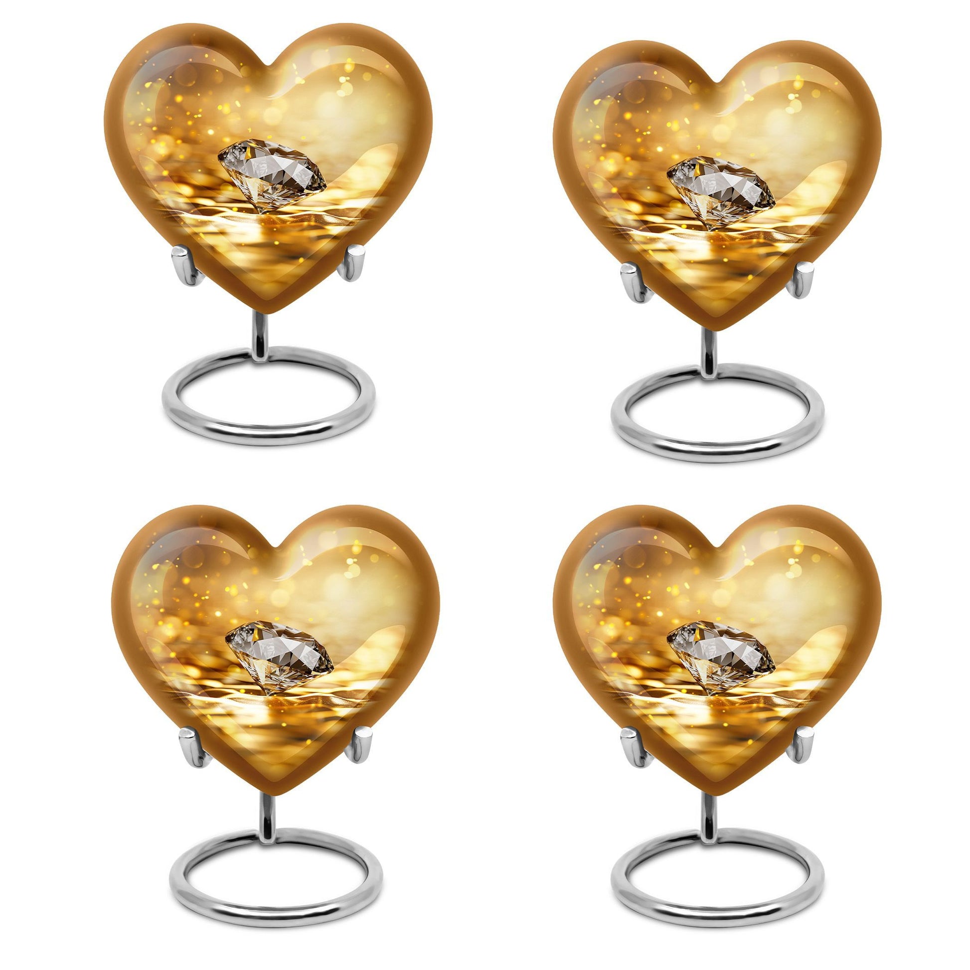 Heart-shaped diamond urn for men