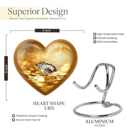 Heart-shaped diamond urn for men
