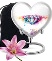 heart-shaped diamond urn