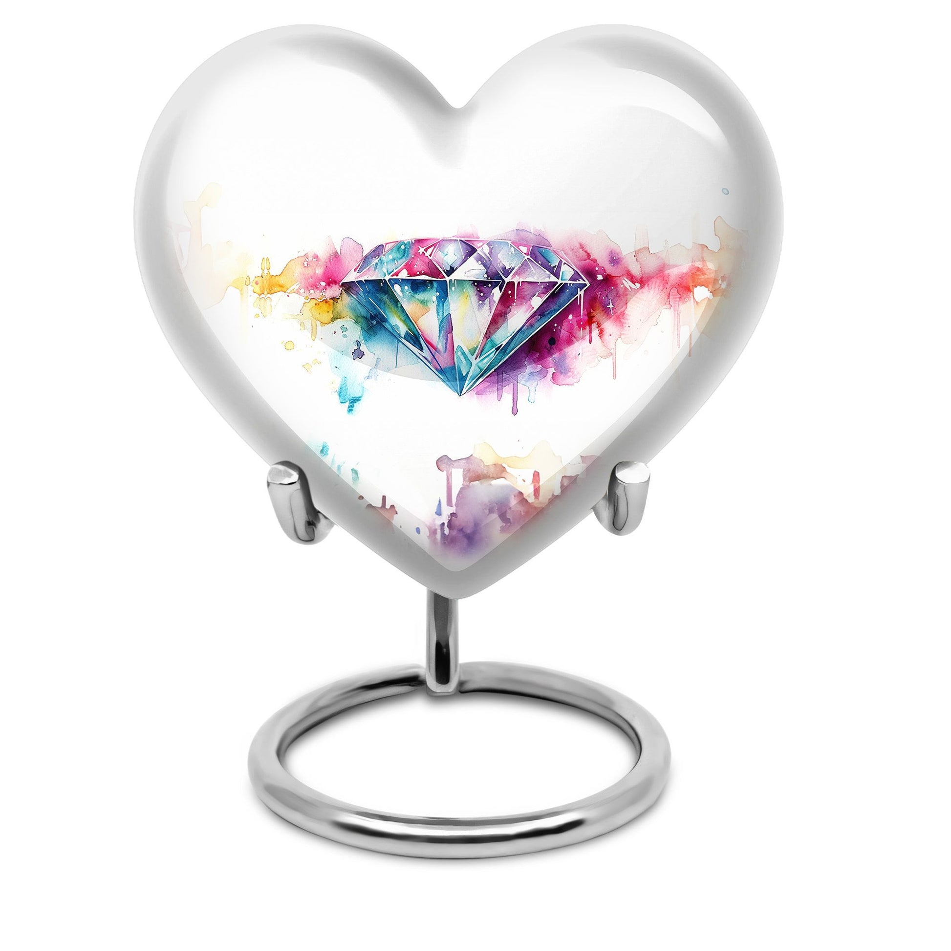 heart-shaped diamond urn