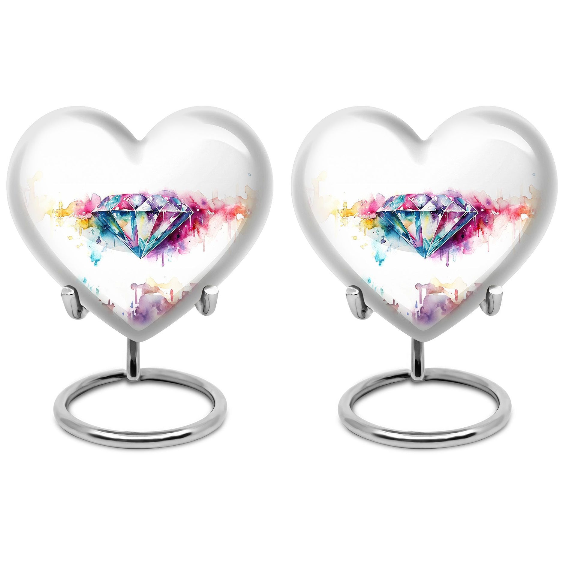 heart-shaped diamond urn