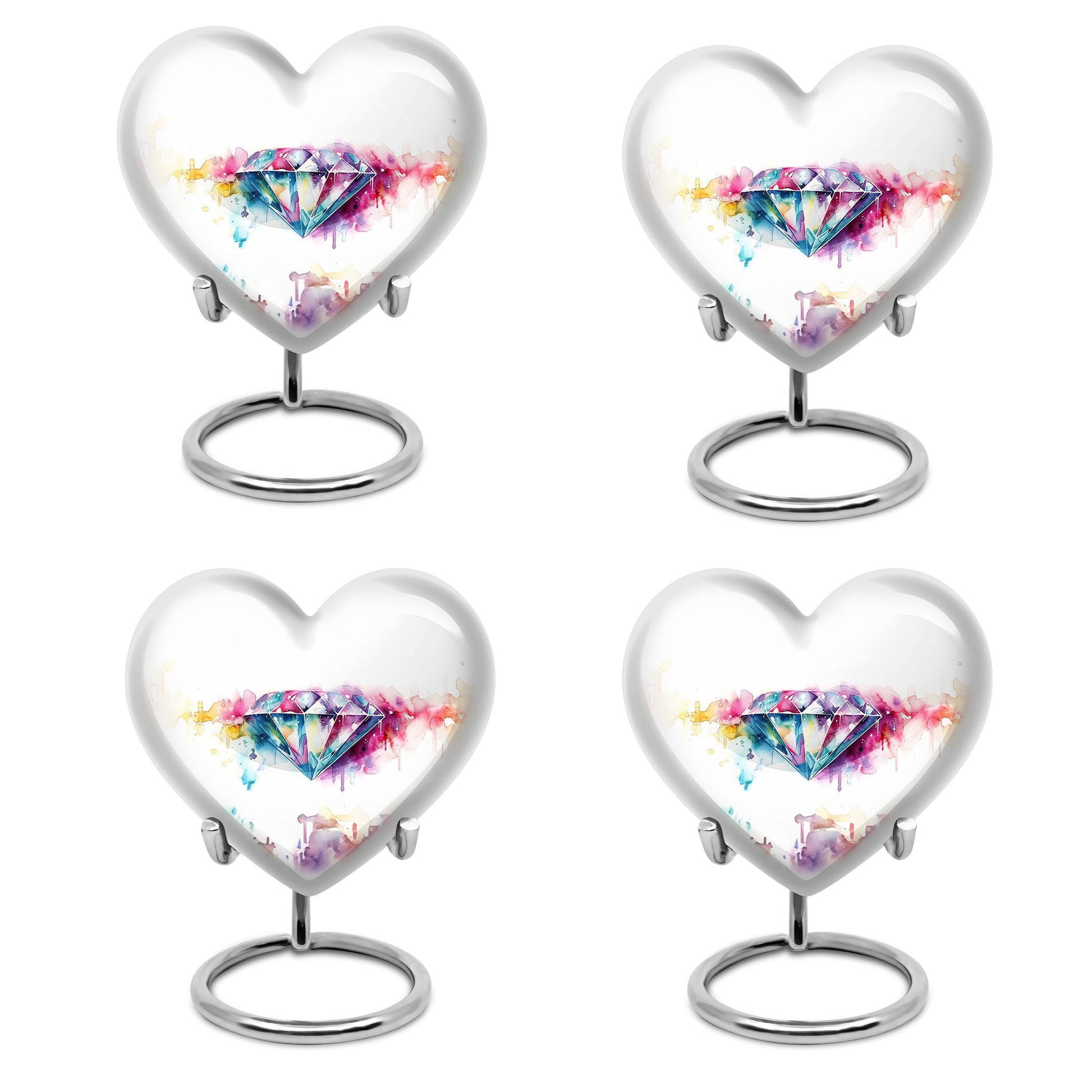 heart-shaped diamond urn