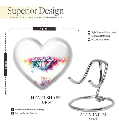 heart-shaped diamond urn