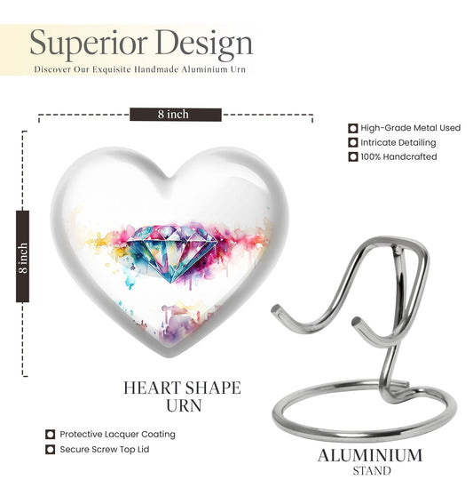 heart-shaped diamond urn
