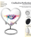 heart-shaped diamond urn