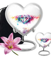 heart-shaped diamond urn