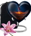 10-inch Galaxy Urn, heart-shaped memorial urn 