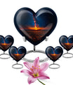 10-inch Galaxy Urn, heart-shaped memorial urn 