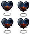 10-inch Galaxy Urn, heart-shaped memorial urn 