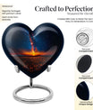 10-inch Galaxy Urn, heart-shaped memorial urn 