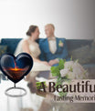 10-inch Galaxy Urn, heart-shaped memorial urn 