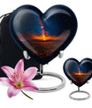10-inch Galaxy Urn, heart-shaped memorial urn 