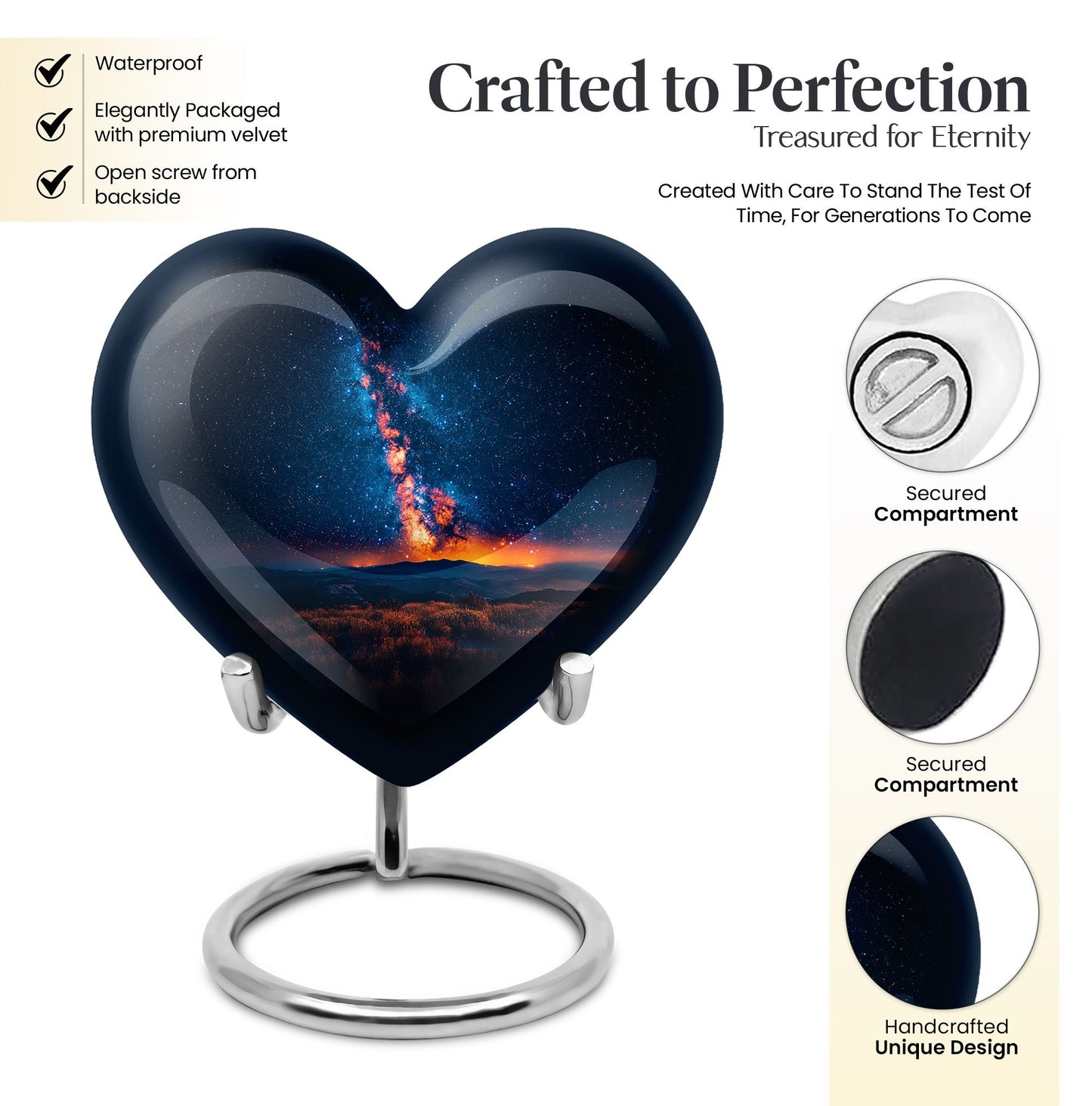 Galaxy Urn from heart design