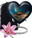 heart design large memorial urn for human ashes