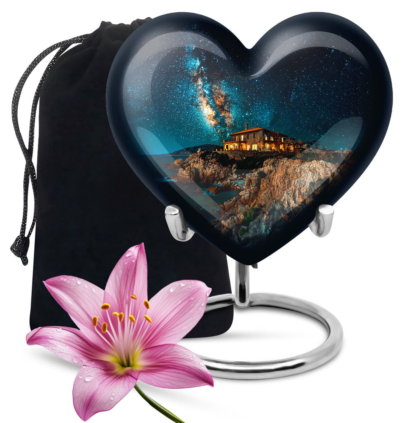 heart design large memorial urn for human ashes