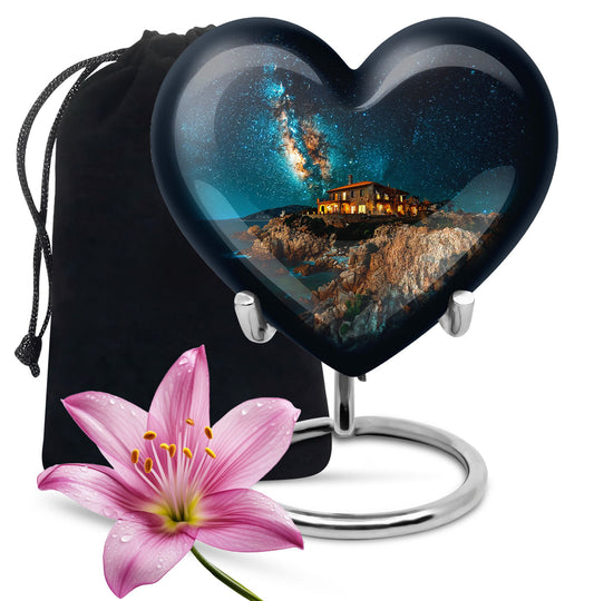 heart design large memorial urn for human ashes