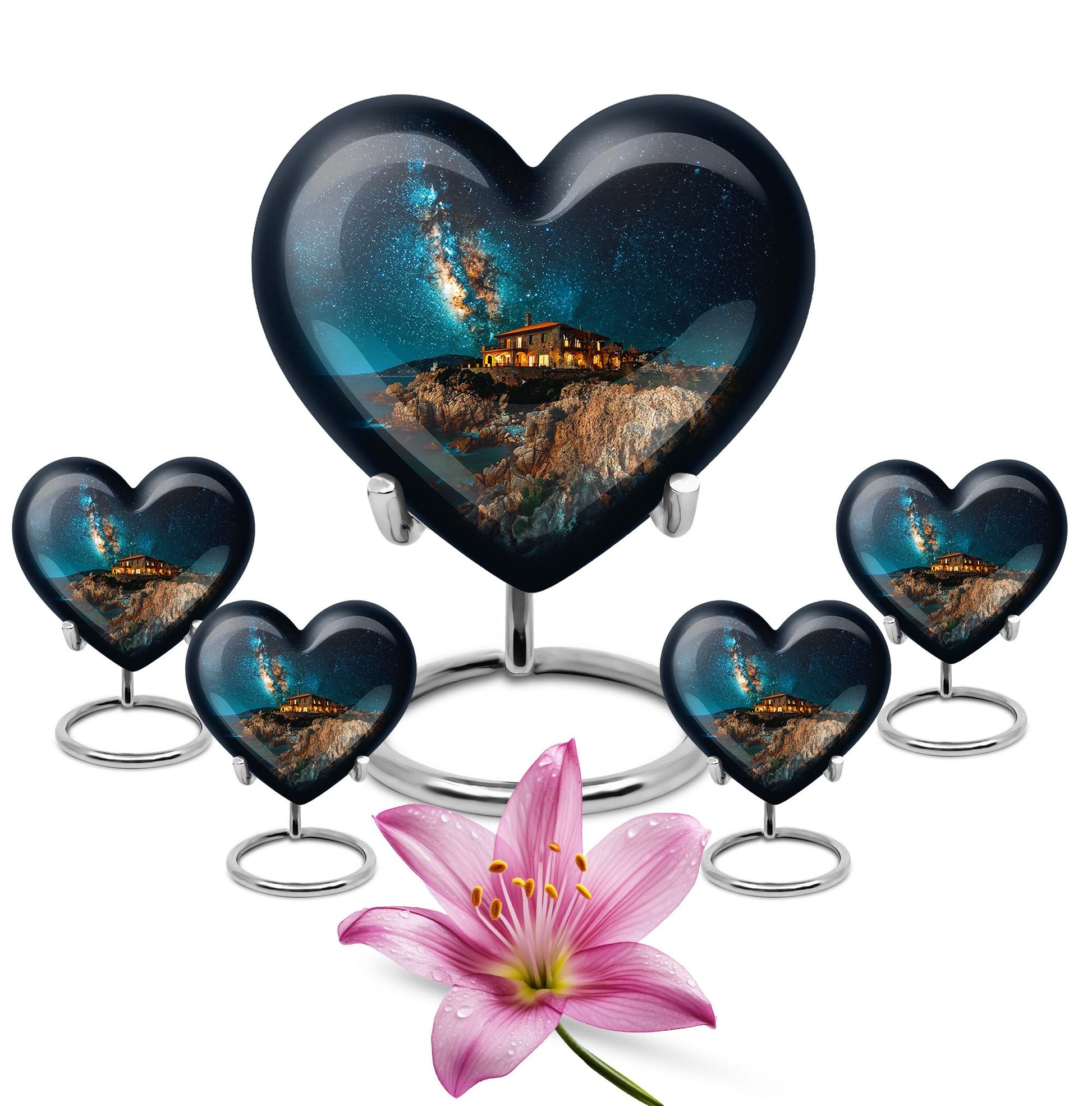 heart design large memorial urn for human ashes